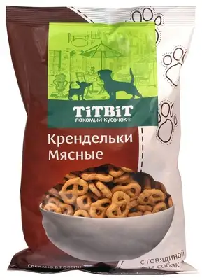 Купить titbit лакомство для собак печенье Крендельки мясные с говядиной