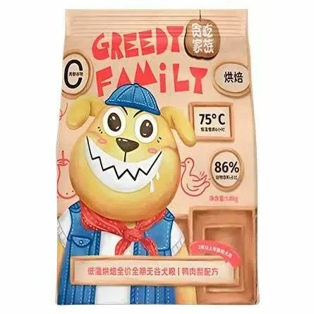 Купить greedy family запеченный сухой корм для собак и щенков, Утка с потрошками и грушей