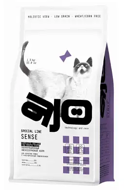 AJO Special Line Sense Сухой корм для кошек с чувствительным пищеварением с олениной