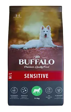 Mr.Buffalo Sensitive сухой корм для взрослых собак всех пород с чувствительным пищеварением, с ягненком
