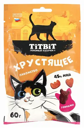 Купить titbit Лакомство хрустящее для кошек с говядиной