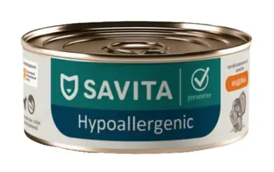 Savita vet Hypoallergenic консервы для взрослых собак при пищевой аллергии с индейкой