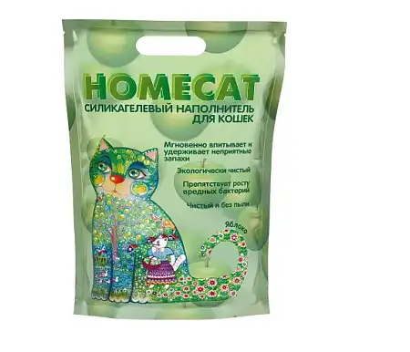 Купить homecat силикагелевый наполнитель для кошек с ароматом яблока
