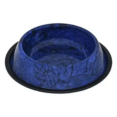 Tappi Катора миска металлическая с нескользящим покрытием для собак и кошек, синий гранит