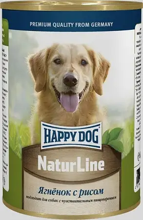 Купить happy dog консервы для собак: ягненок и рис (фарш)