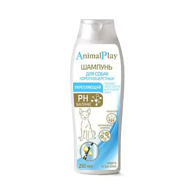 Animal Play шампунь укрепляющий с аллантоином и витаминами для короткошерстных собак